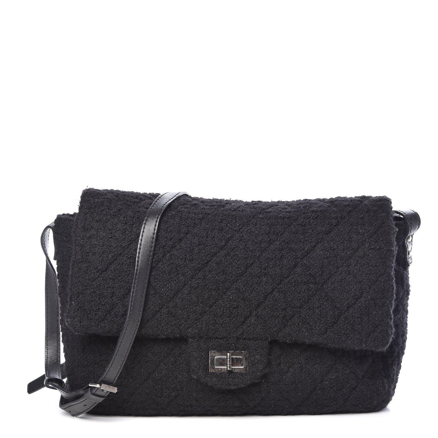 Chanel Tweed Easy 2.55 Reissue XXL Maxi Flap Black 1 of 10