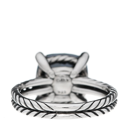 David Yurman Sterling Silver Diamond Green Orchid 11mm Chatelaine Ring 57 8 4 of 5