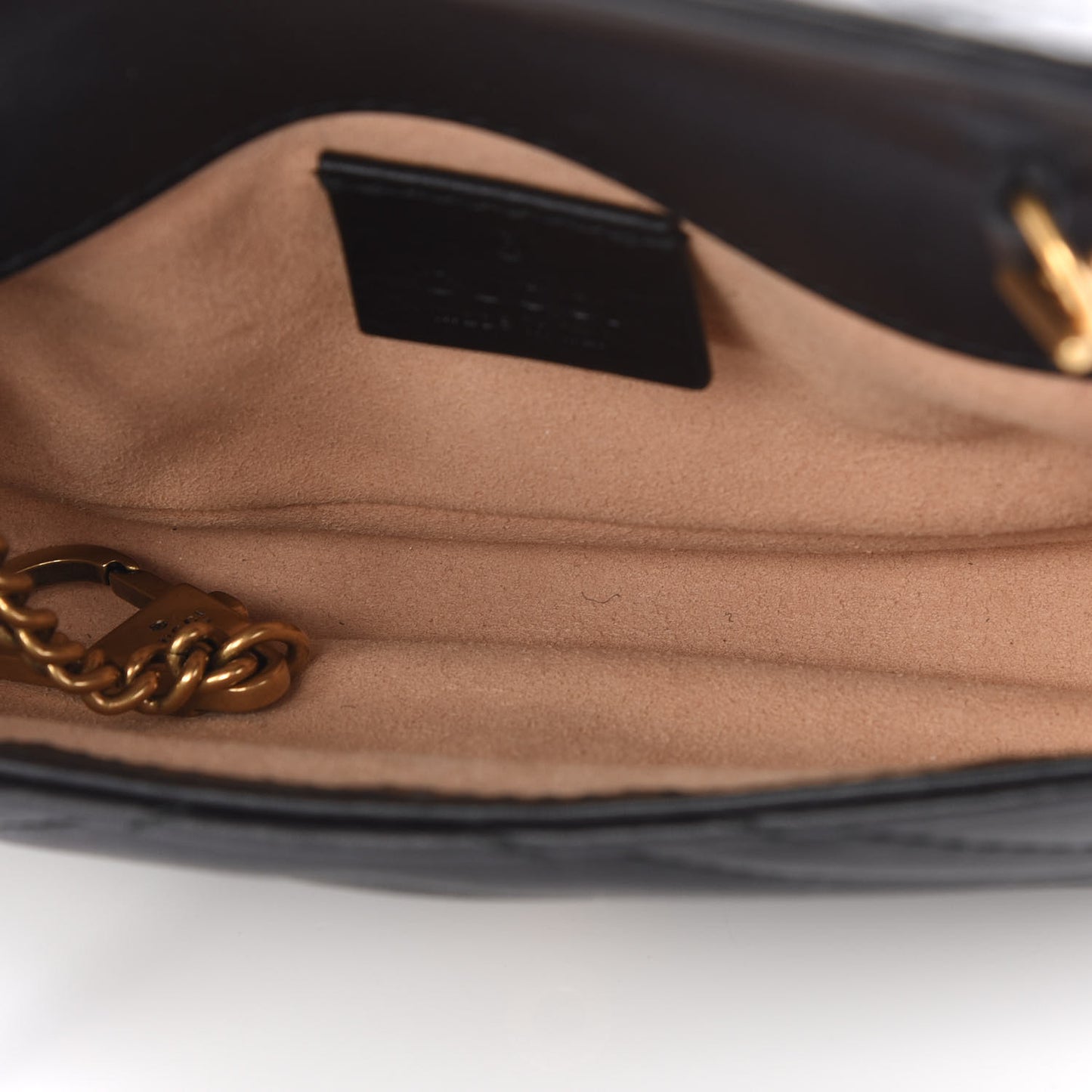 Calfskin Matelasse Super Mini GG Marmont Shoulder Bag Black