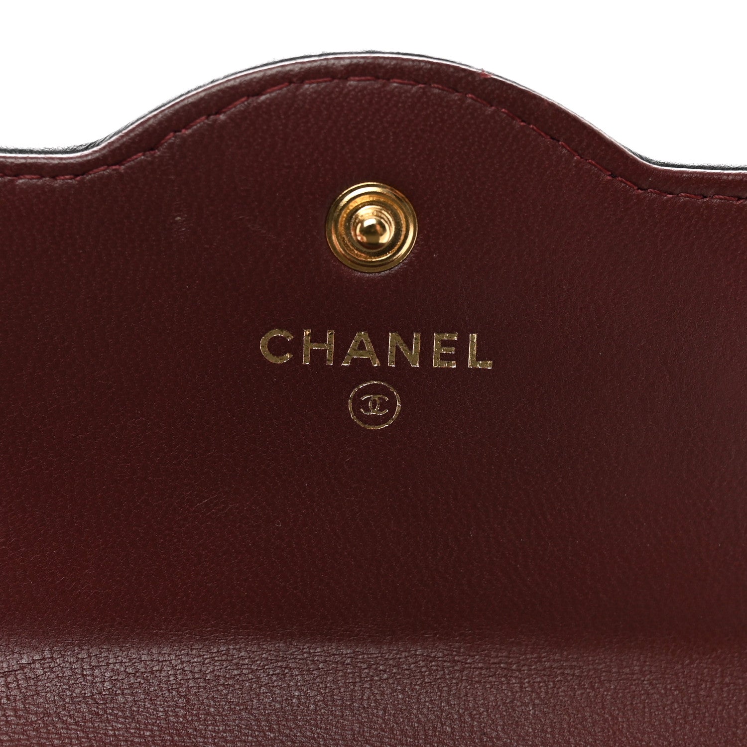 Chanel Lambskin Quilted Two Tone Day Compact Flap Wallet Burgundy 6 of 8
