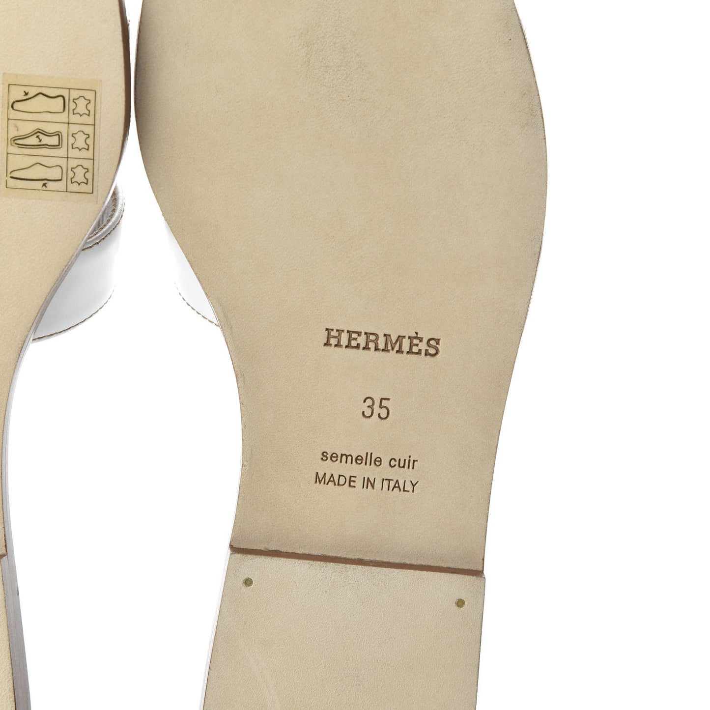 Box Calfskin Oran Sandals 35 White