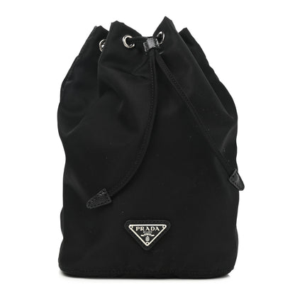 Prada Saffiano Tessuto Nylon Vela Bucket Wristlet Black 1 of 6