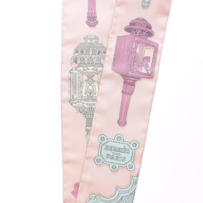 Hermes Silk Merveilleuses Lanternes Twilly Beige Rose Vert De Eau Jaune 3 of 4