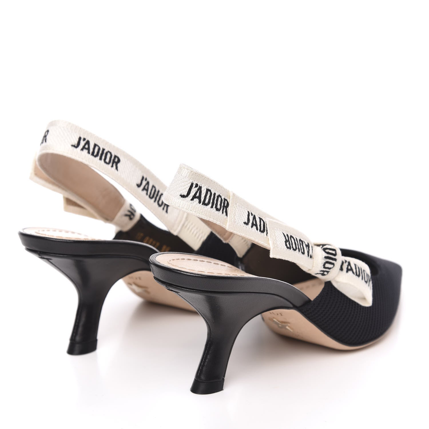 Christian Dior Technical Canvas Ribbon J Adior Slingback 65mm Pumps 35 Black 4 of 8