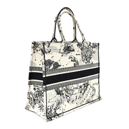 Christian Dior Canvas Zodiac Toile De Jouy Embroidered Large Book Tote Latte 2 of 10