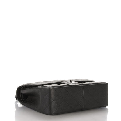 Chanel Crumpled Calfskin Quilted Jumbo Double Flap So Black 4 of 8