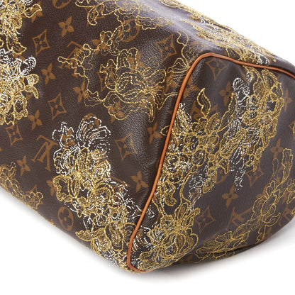 Louis Vuitton Monogram Dentelle Speedy 30 Gold 5 of 9