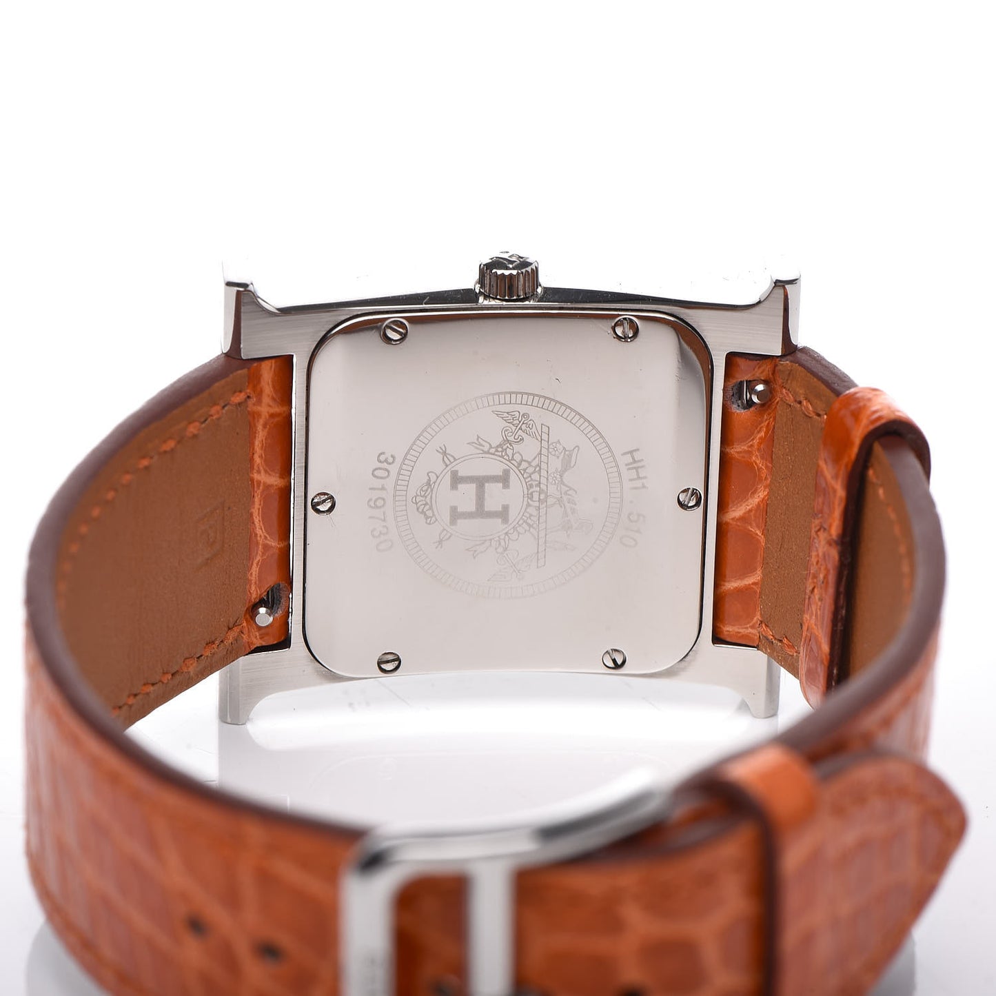 Stainless Steel Alligator 26mm Heure H Hour Quartz Watch Orange