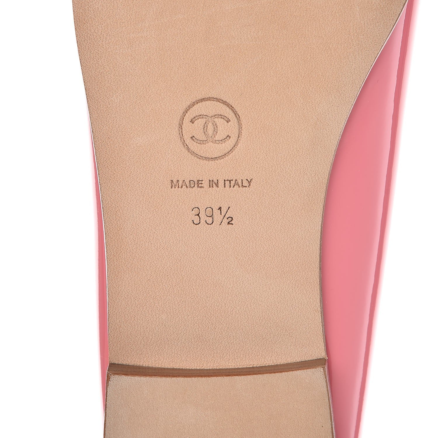 Chanel Patent Calfskin CC Cap Toe Ballerina Flats 39.5 Light Pink 6 of 9