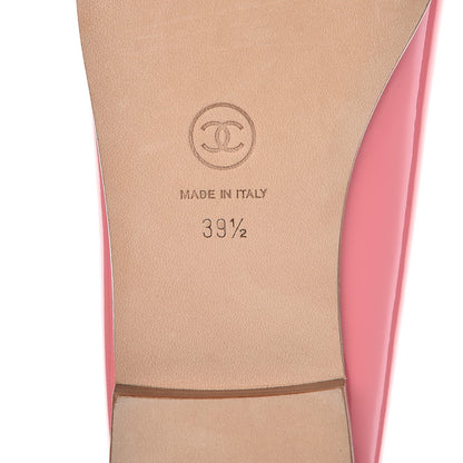 Chanel Patent Calfskin CC Cap Toe Ballerina Flats 39.5 Light Pink 6 of 9