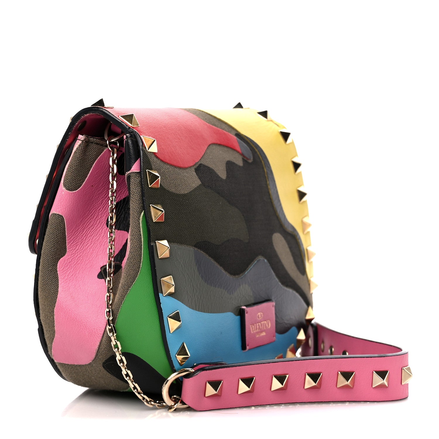 Valentino Garavani Nappa Canvas Camouflage Rockstud Flap Multicolor 3 of 11