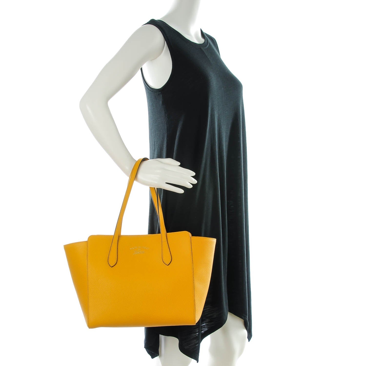 Gucci Dollar Calfskin Small Swing Tote Yellow 2 of 7