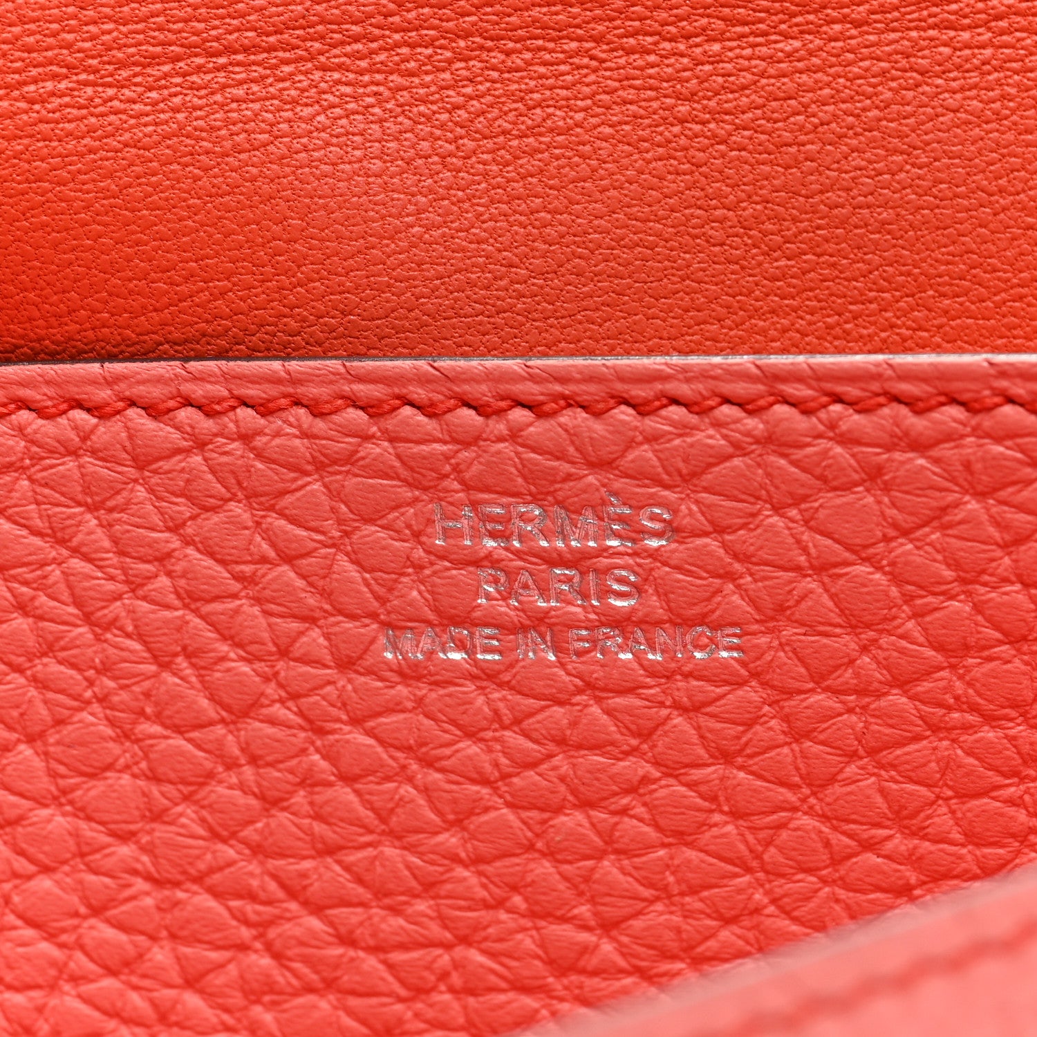 Hermes Togo Dogon Recto Verso Wallet Orange Poppy Rose Candy 6 of 7