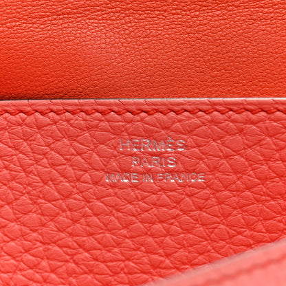 Hermes Togo Dogon Recto Verso Wallet Orange Poppy Rose Candy 6 of 7