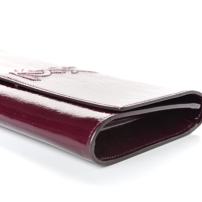 Saint Laurent Textured Patent Calfskin Large Belle De Jour Clutch Bordeaux 6 of 8