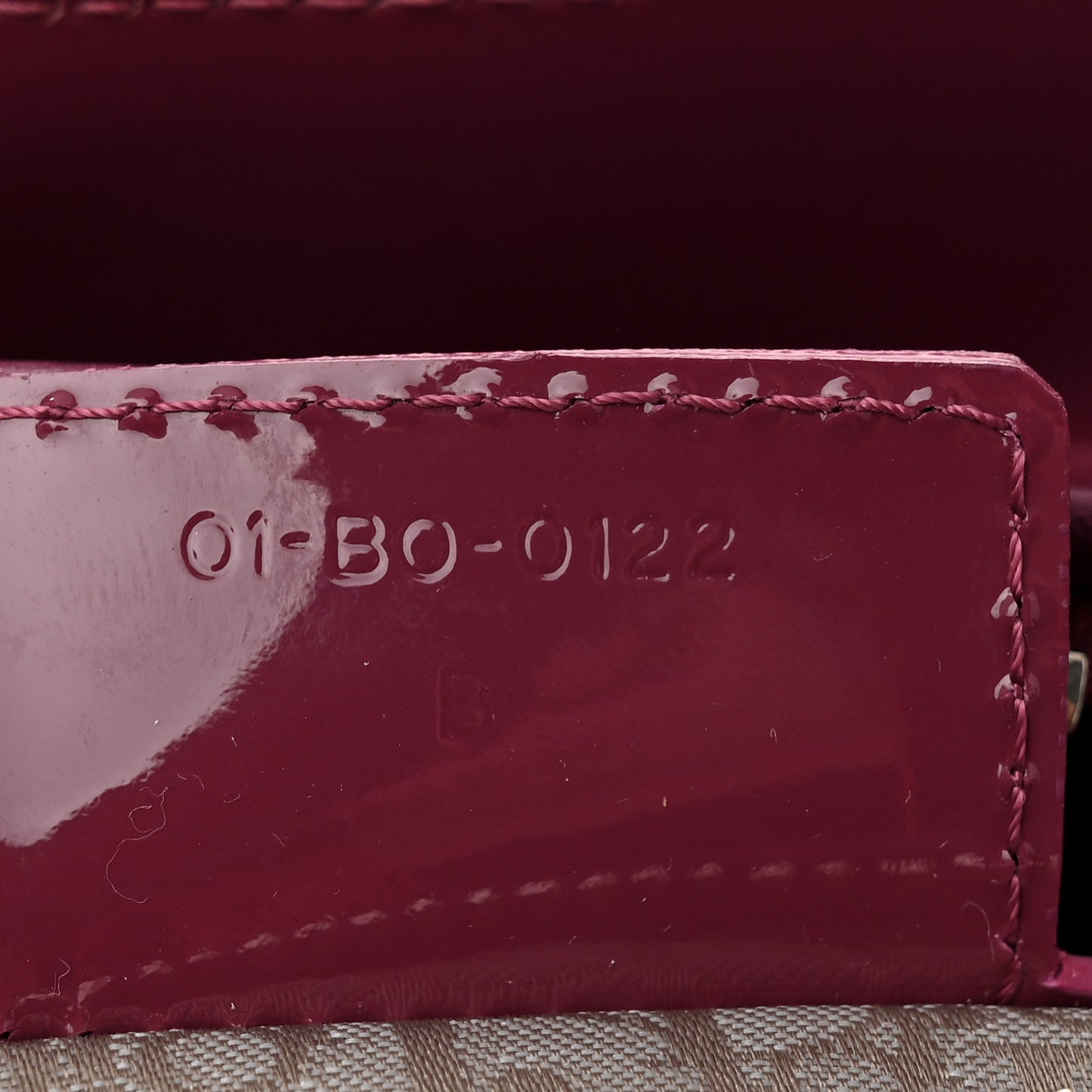 Patent Cannage Medium Lady Dior Dark Pink