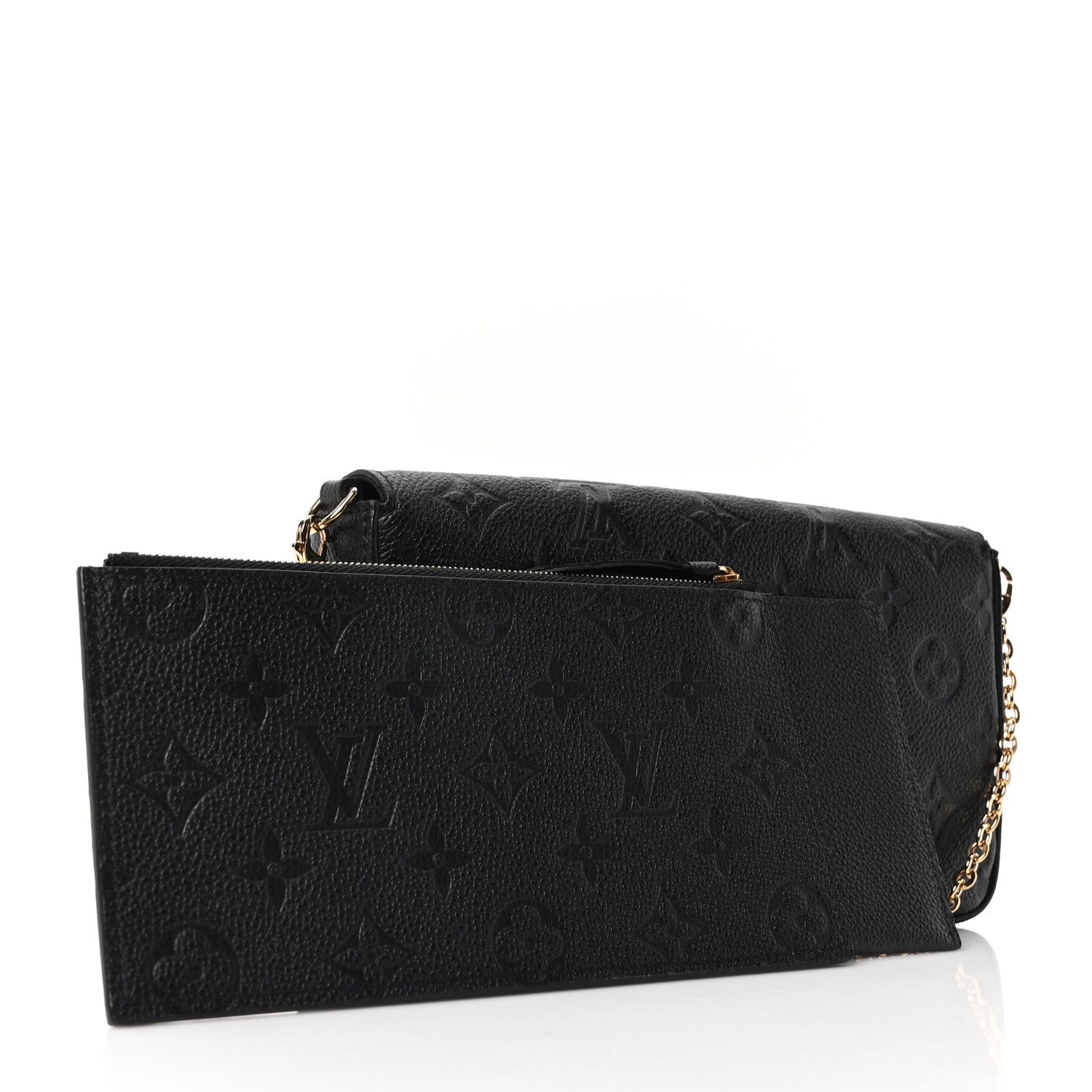 Louis Vuitton Empreinte Pochette Felicie Chain Wallet Black 5 of 12