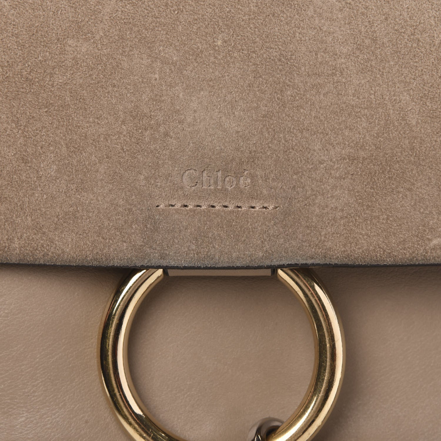 Chloe Calfskin Suede Medium Faye Shoulder Bag Motty Grey 6 of 15
