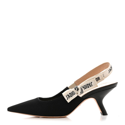 Christian Dior Technical Canvas Ribbon J Adior Slingback 65mm Pumps 36.5 Black 1 of 9