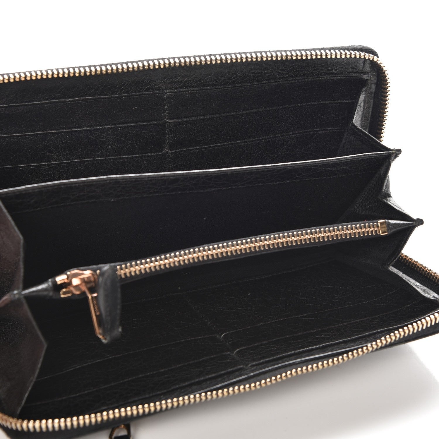Balenciaga Agneau Giant 12 Rose Gold Hardware Continental Zip Around Wallet Black 5 of 9