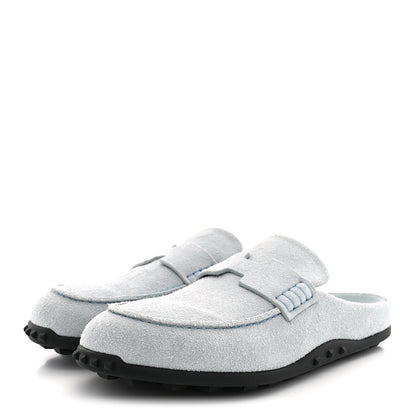 Hermes Suede Calfskin Womens Mix Mules 38.5 Bleu 4 of 10