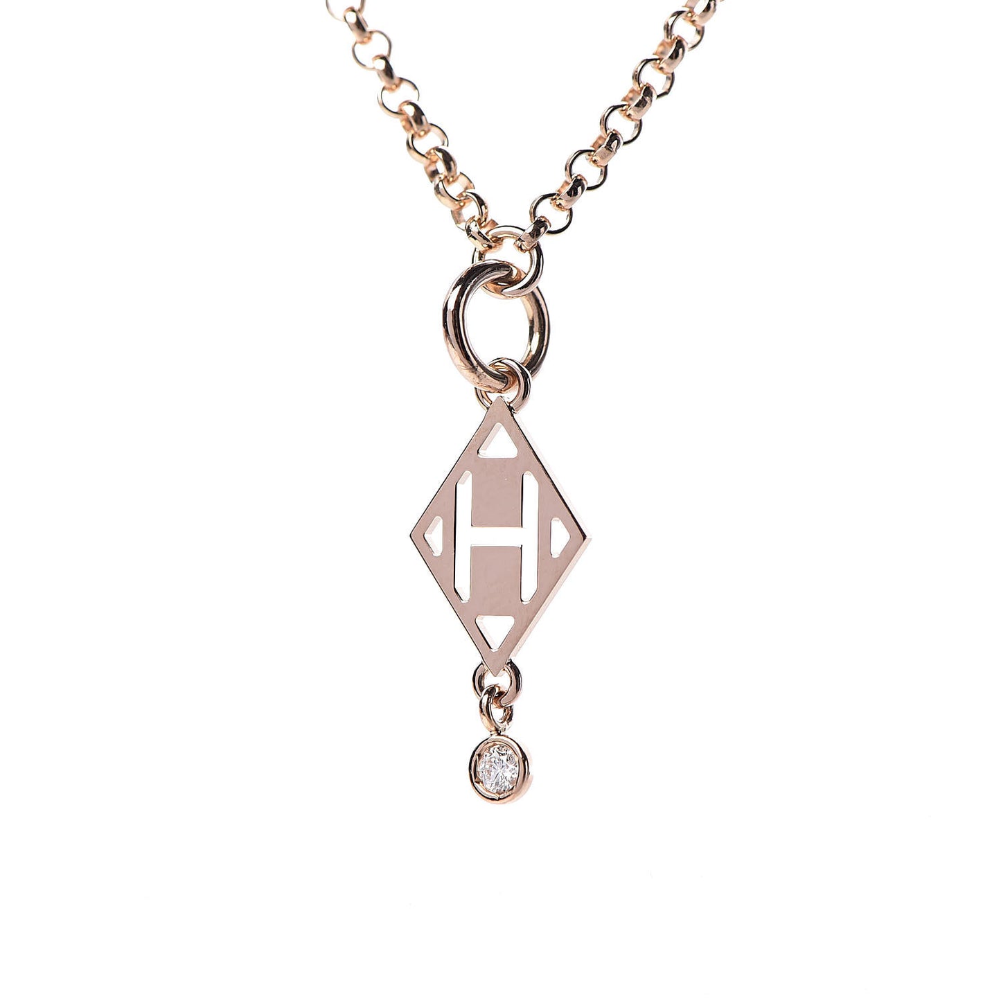18K Rose Gold Diamond Gambade Pendant Necklace
