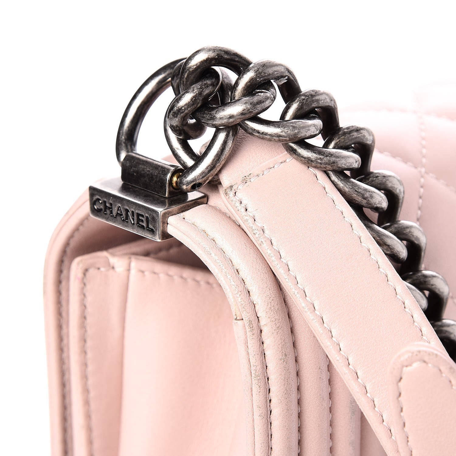 Chanel Lambskin Quilted Large Boy Flap Light Pink 12 of 15