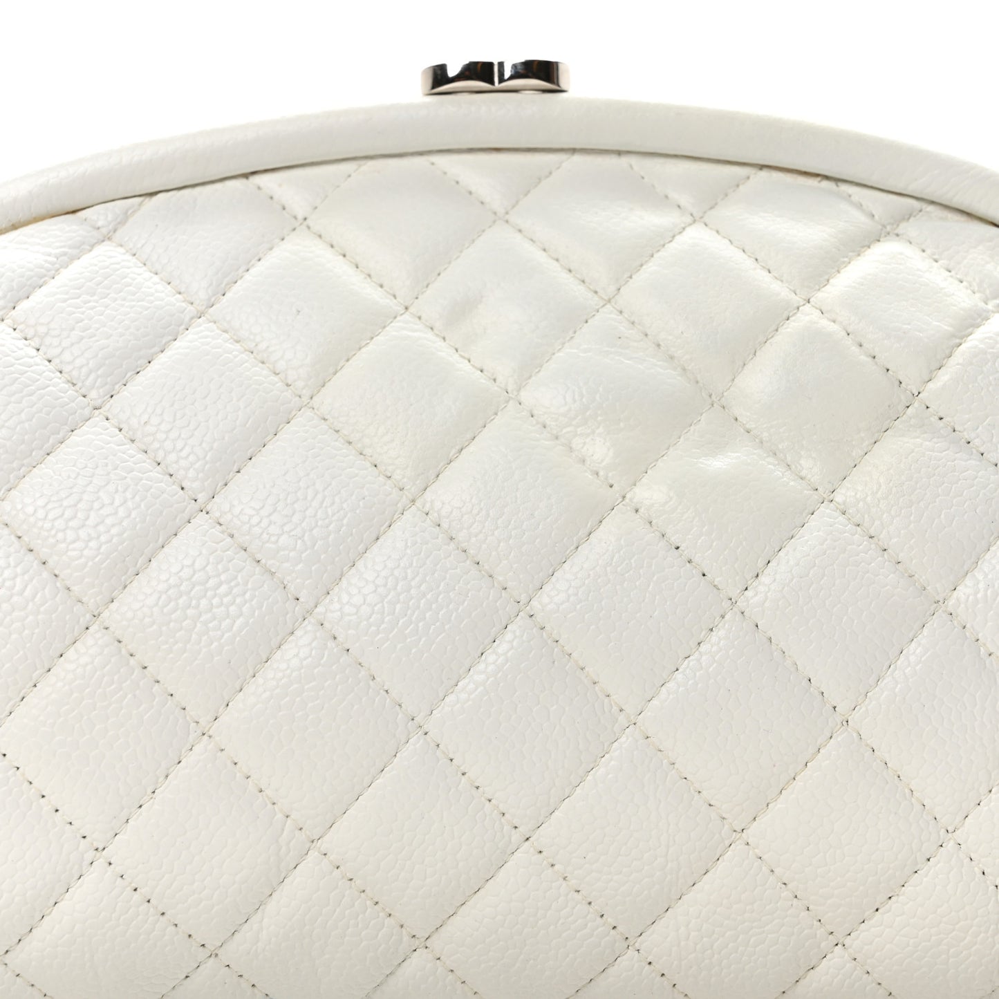 Caviar Quilted Timeless Clutch White