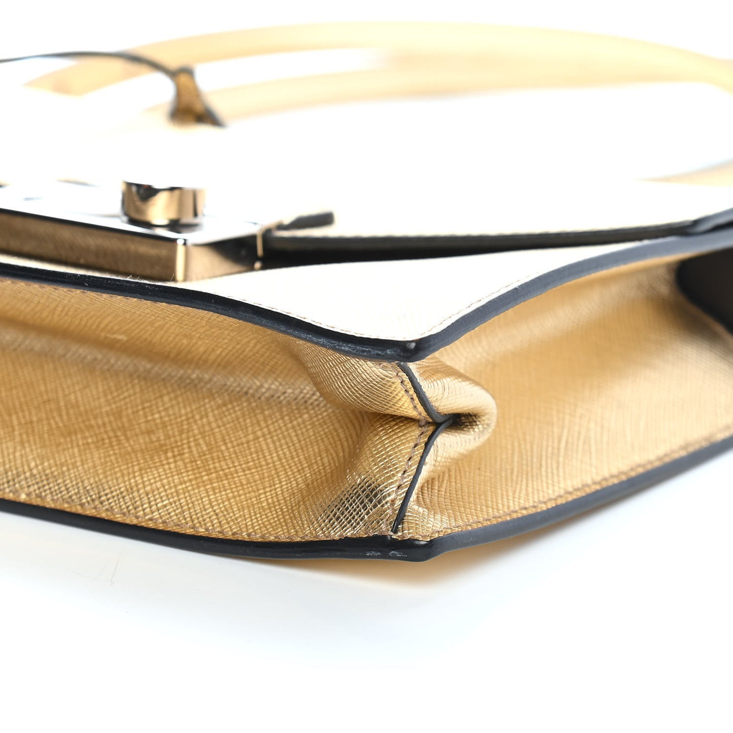 Saffiano Lux Sound Shoulder Bag Platino