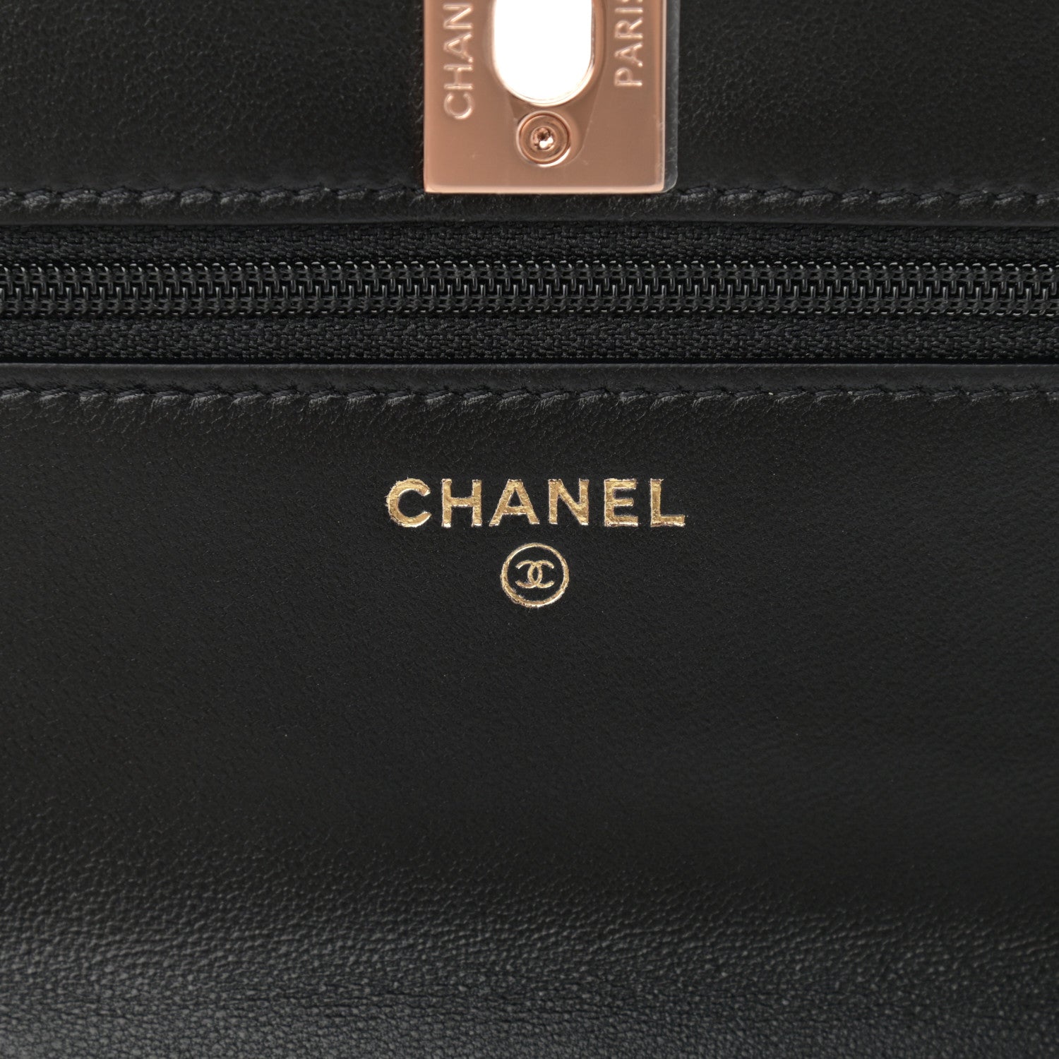 Chanel Lambskin Quilted Trendy CC Wallet On Chain WOC Black 6 of 12