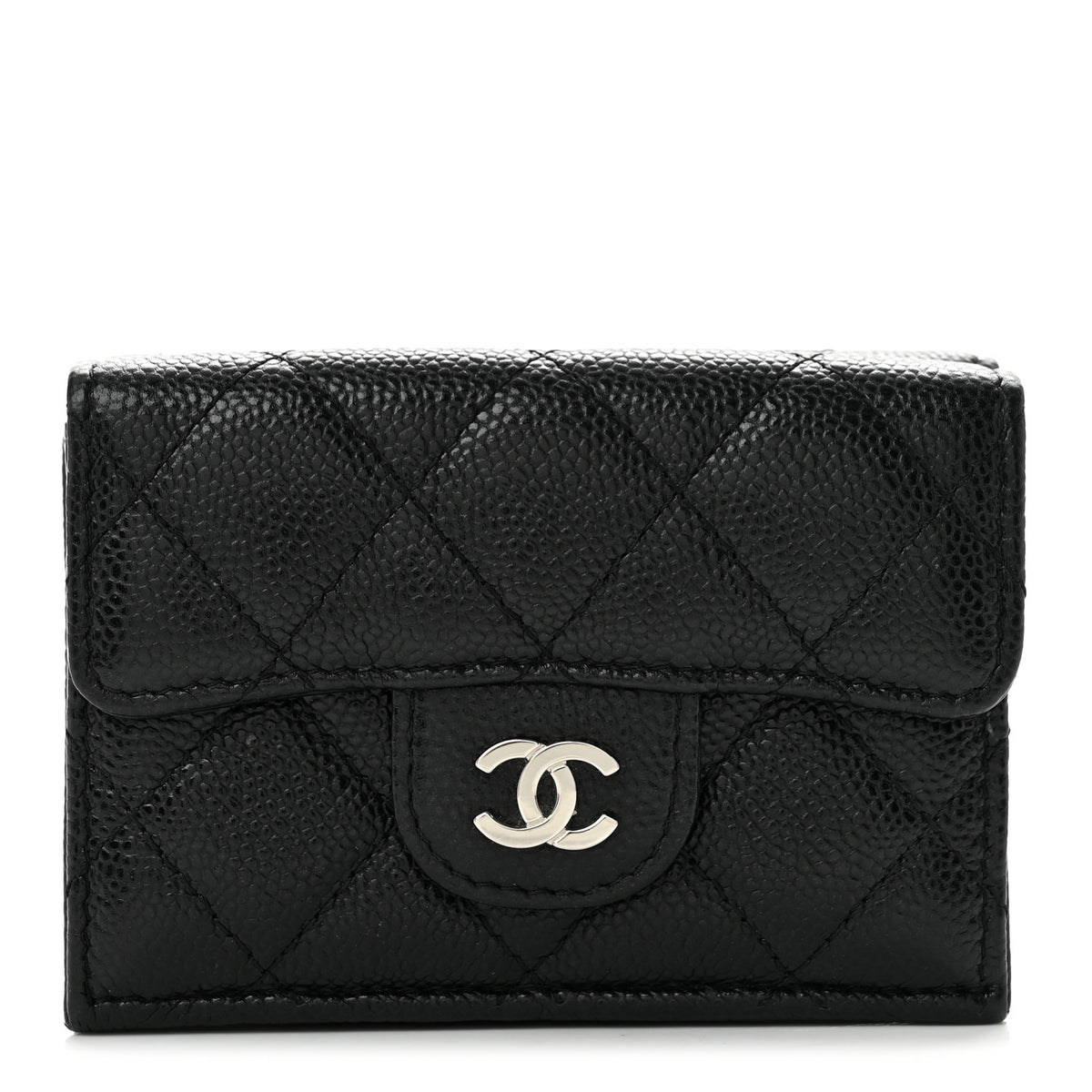 Chanel Caviar Quilted Double Flap Wallet Black 1 of 12