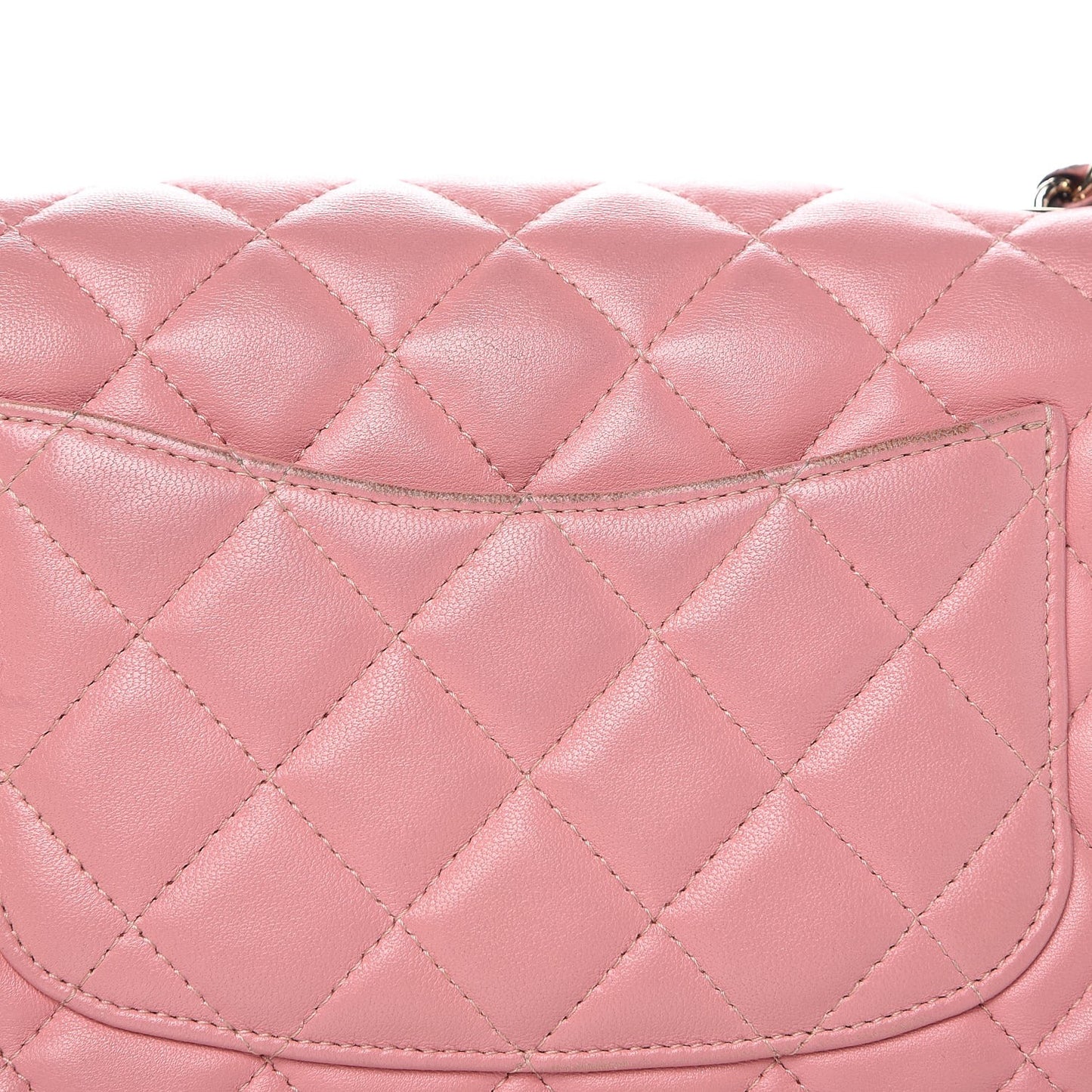 Lambskin Quilted Mini Rectangular Flap Pink