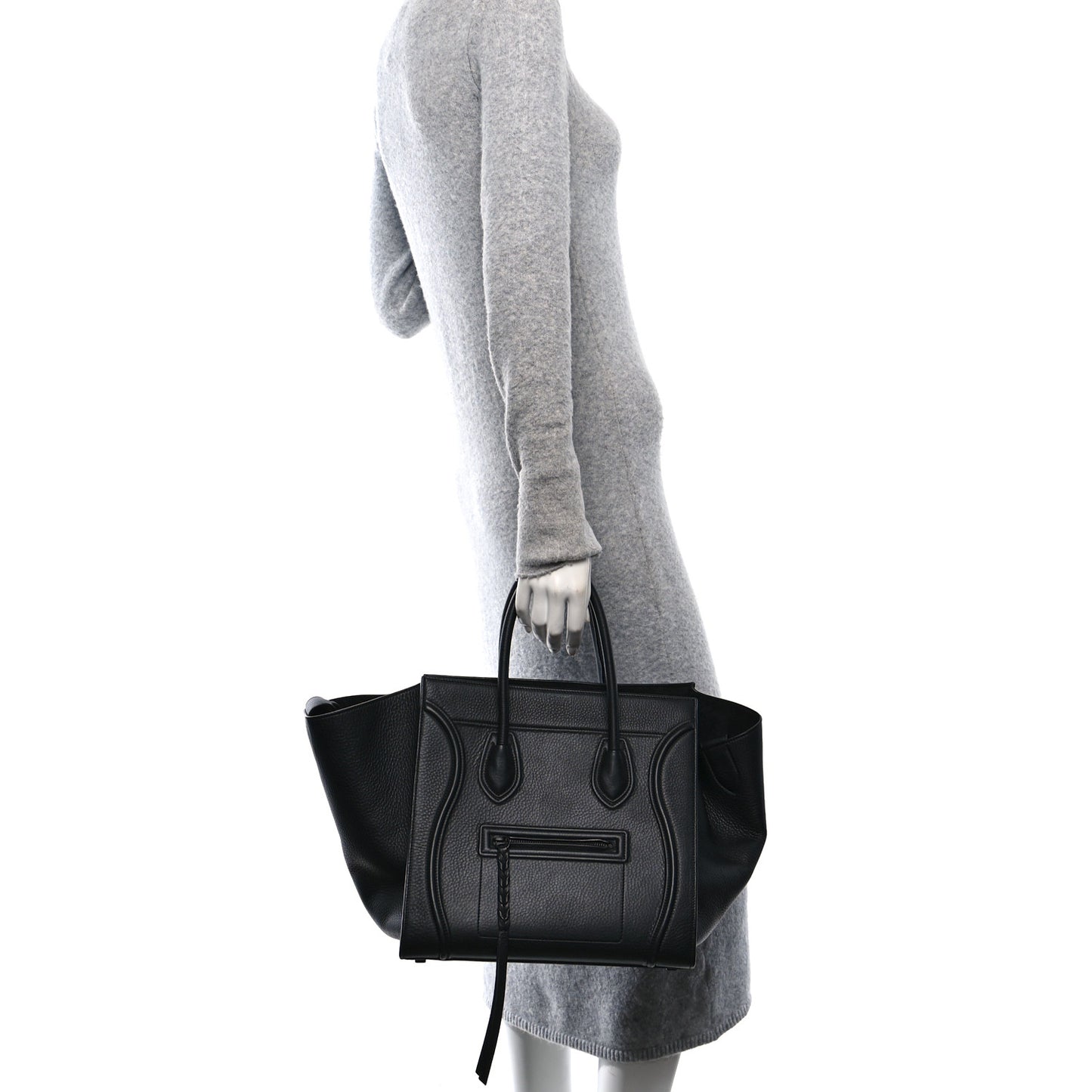 Supple Calfskin Medium Phantom Luggage Black
