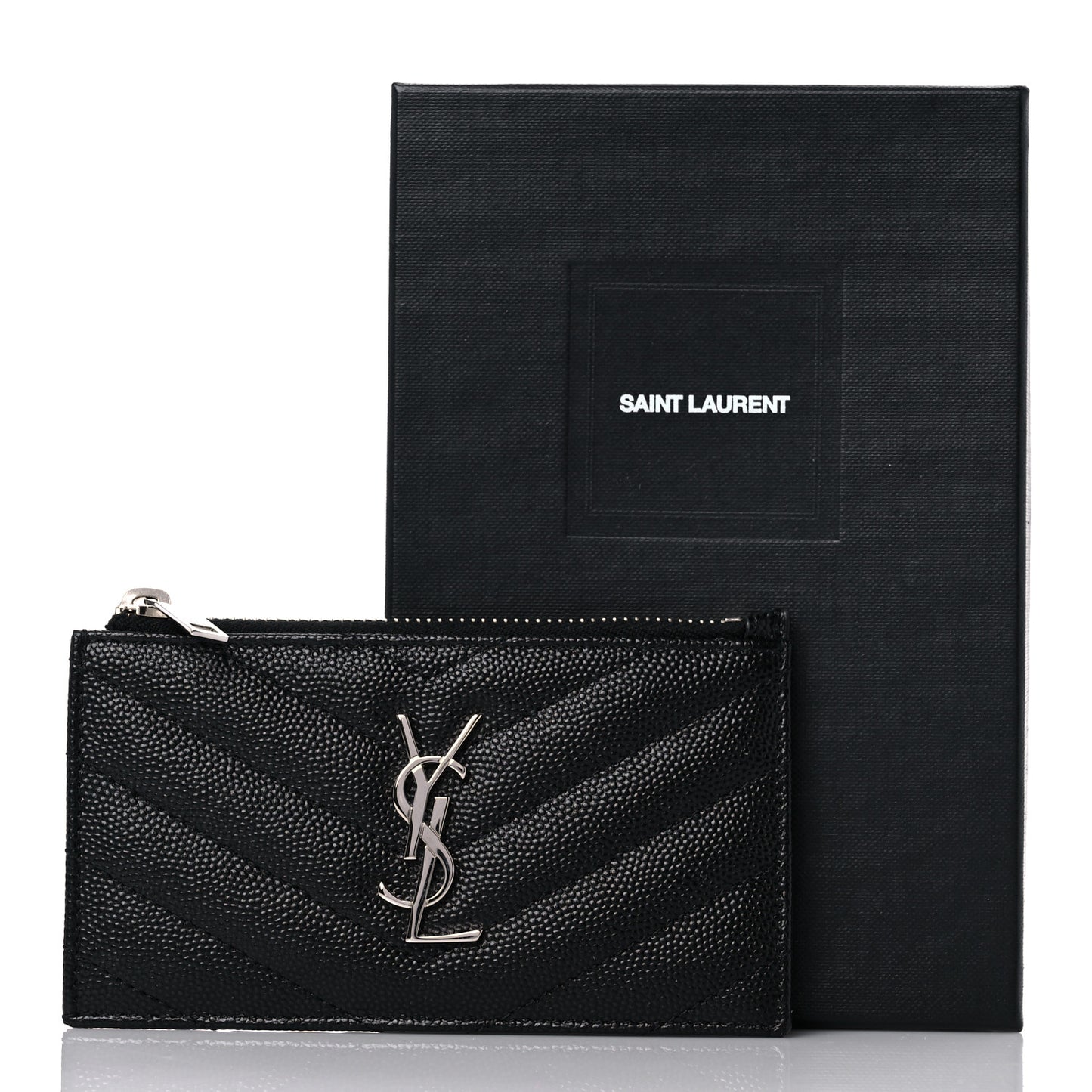 Monogram Grain de Poudre 5 Fragments Zip Pouch Card Holder Black