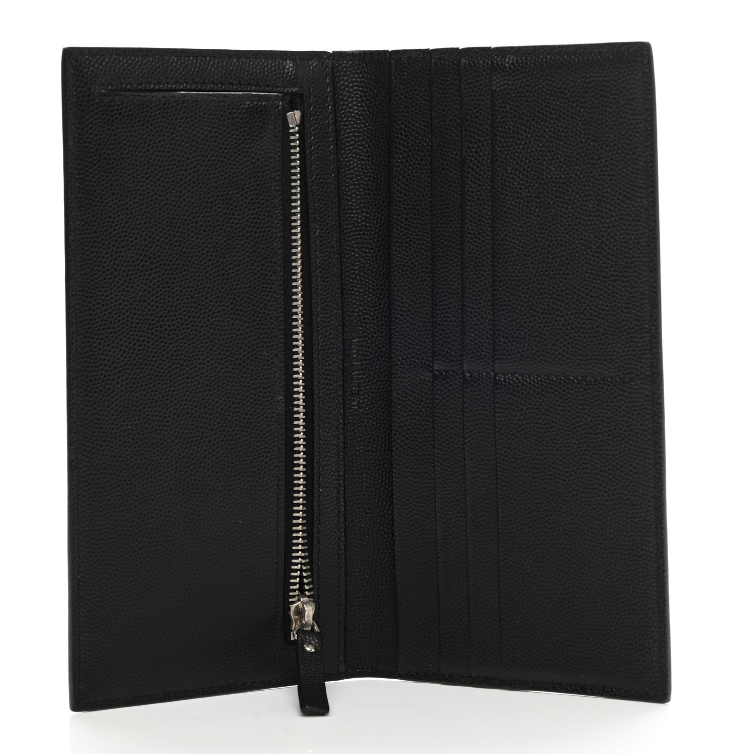 Saint Laurent Grain De Poudre Foldover Logo Wallet Black 5 of 8