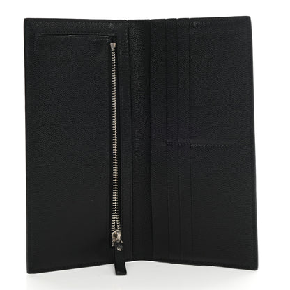Saint Laurent Grain De Poudre Foldover Logo Wallet Black 5 of 8