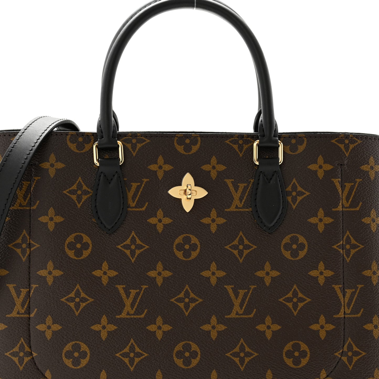 Monogram Flower Tote Black