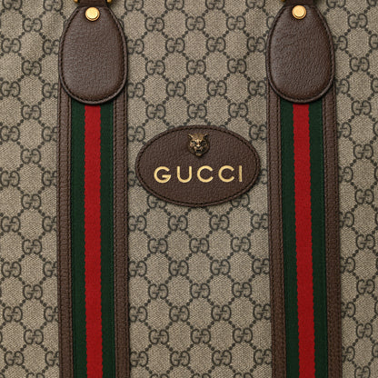 Gucci GG Supreme Monogram Web Neo Vintage Tote Beige New Acero Crop 8 of 10