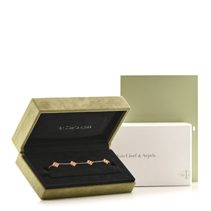 Van Cleef & Arpels 18K Rose Gold 6 Motifs Sweet Alhambra Bracelet 5 of 5