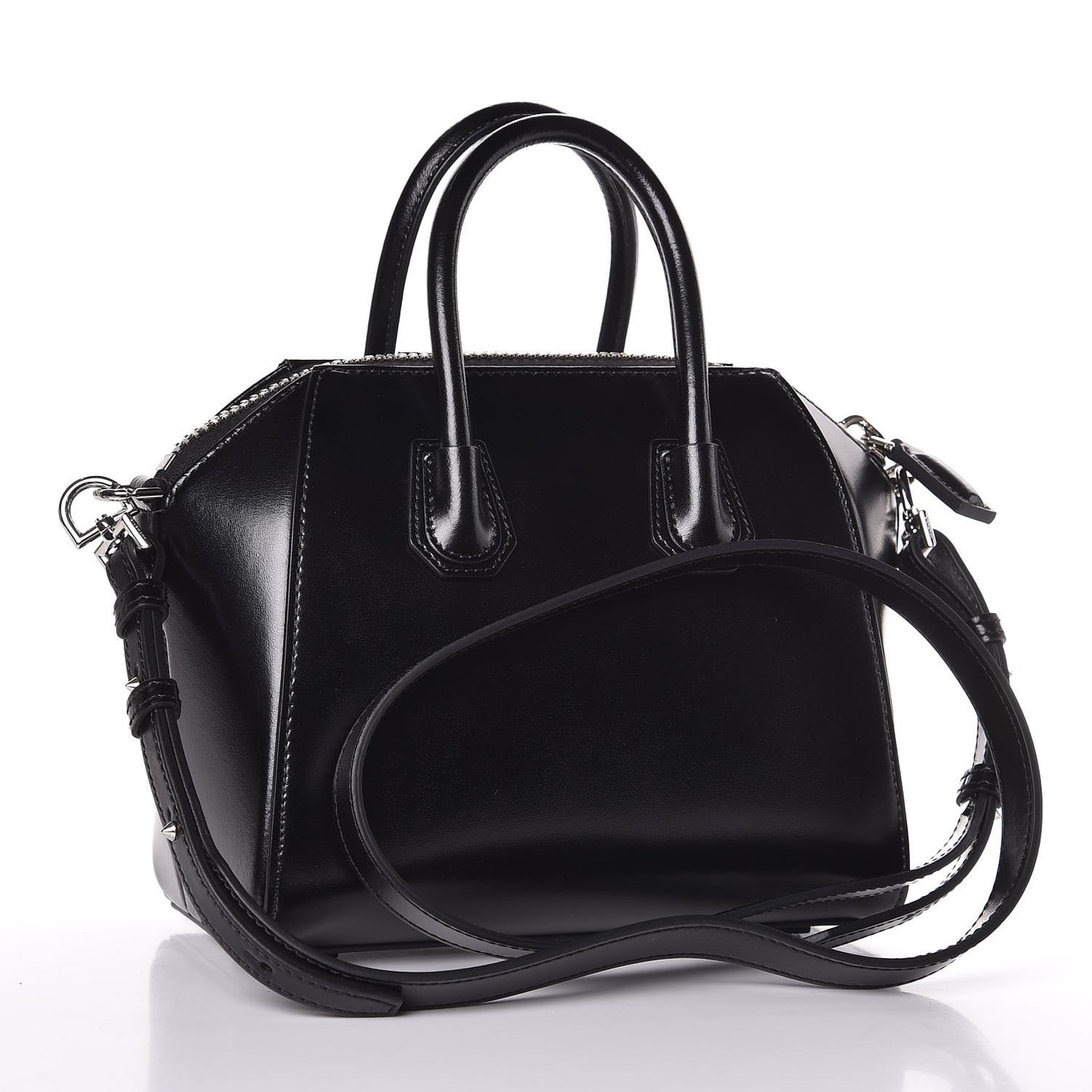 Shiny Lord Calfskin Mini Antigona Black