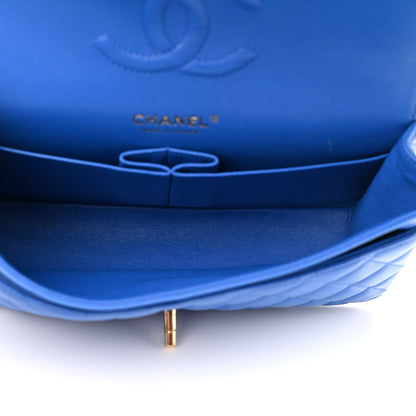 Chanel Lambskin Quilted Medium Double Flap Blue 10 of 15
