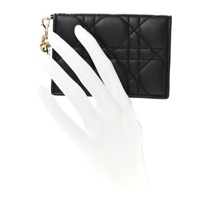 Christian Dior Lambskin Cannage Small Lady Dior Flap Card Holder Black 2 of 8