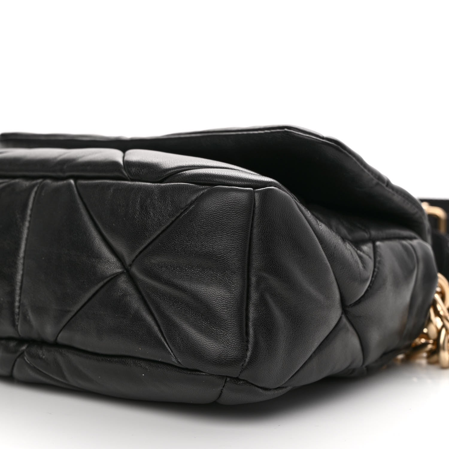 Prada Nappa Re-Nylon Triangle Quilted Patchwork System Flap Shoulder Bag Black 8 of 8