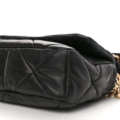 Prada Nappa Re-Nylon Triangle Quilted Patchwork System Flap Shoulder Bag Black 8 of 8