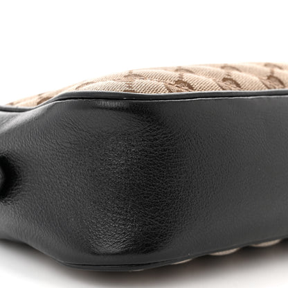 Gucci Monogram Matelasse Diagonal Small GG Marmont Chain Shoulder Bag Beige Black 9 of 14
