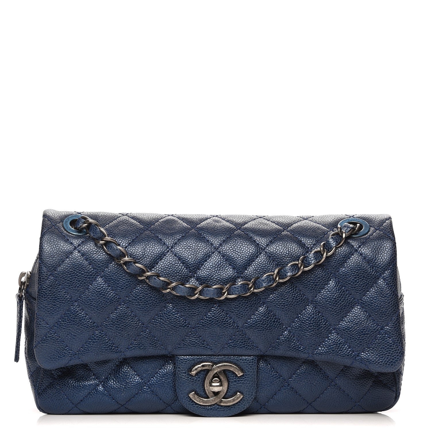 Chanel Iridescent Caviar Quilted Small Chic Flap Dark Blue 1 of 7