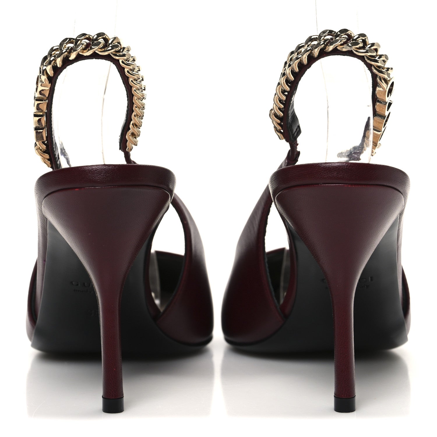 Gucci Malaga Kid Nappa Signoria Slingback Pumps 38 Rosso Ancora 6 of 12