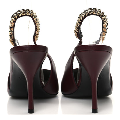 Gucci Malaga Kid Nappa Signoria Slingback Pumps 38 Rosso Ancora 6 of 12
