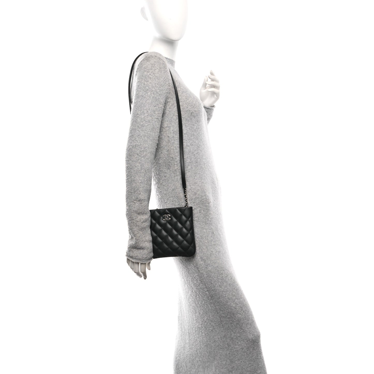Lambskin Quilted Crossbody Bag Black