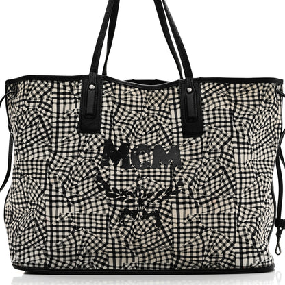 MCM Visetos Large Liz Reversible Shopper Tote Black 12 of 17